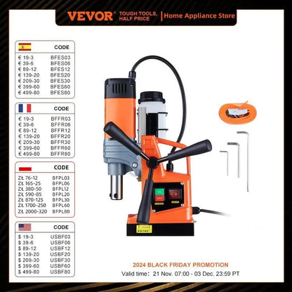 MAGNEETTIPORA. VEVOR Magnetic Drill, 1300W