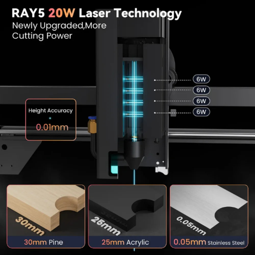 LONGER RAY5 5W 10W 20W Laser Engraver Cutter Touch Screen WIFI Connectivity