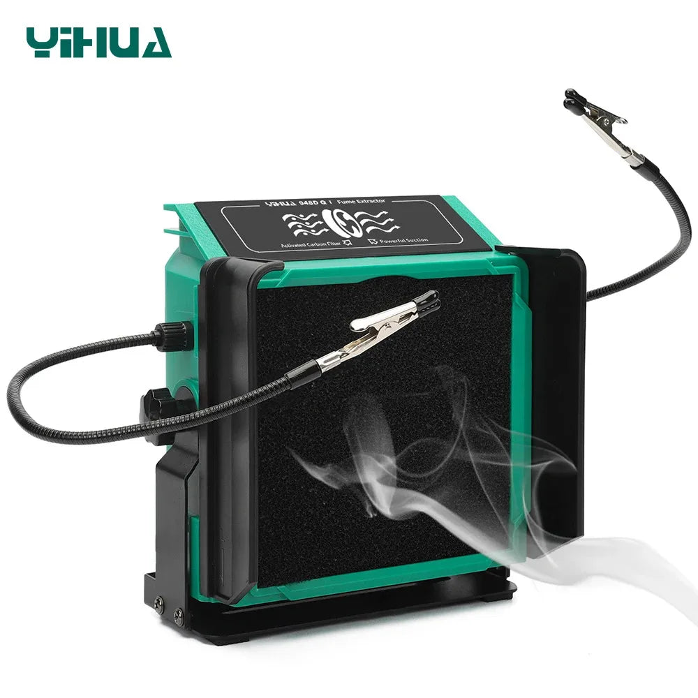 YIHUA 948DQ-I 200W Soldering Fume Extractor Filter with 2 Helping Hands