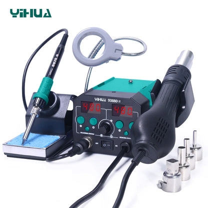 YIHUA 938BD-II 740W Hot Air Gun Rework and Solder Station with LED Lamp