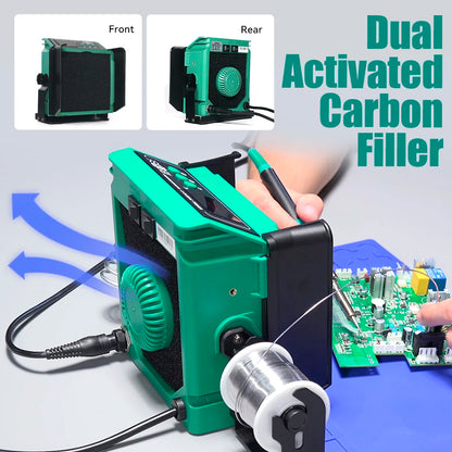 YIHUA 948DQ-II 125W Soldering Iron Station and Fume Extractor Filter Smoke with 2 Helping Hands