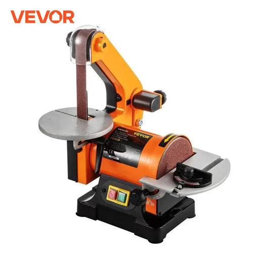 LAIKKA- JA NAUHAHIOMAKONE. VEVOR 250W Electric Disc Belt Sander Mini Table 5in Fixed-Angle Sharpener Abrasive Cutting Edge Machine Knife Polisher Grinder