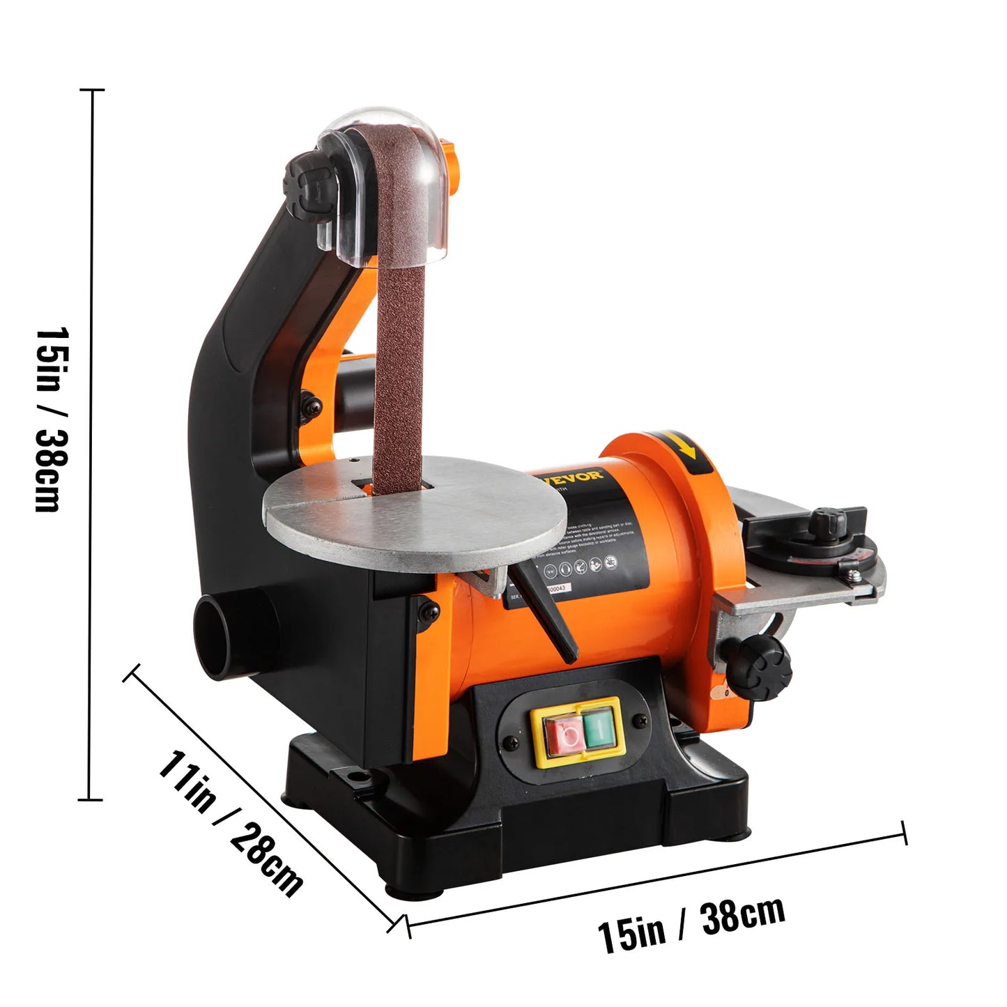 LAIKKA- JA NAUHAHIOMAKONE. VEVOR 250W Electric Disc Belt Sander Mini Table 5in Fixed-Angle Sharpener Abrasive Cutting Edge Machine Knife Polisher Grinder