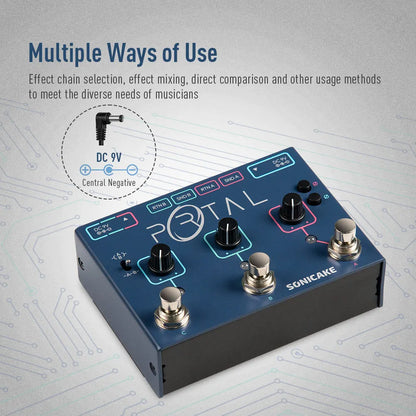 SONICAKE Portal Active Signal Mixer, Analog Line Selector, ABY&FX Loop QDS-06, E#P029