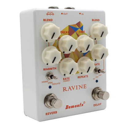 Demonfx RAVINE, REVERB Delay Pedal, DFX#015