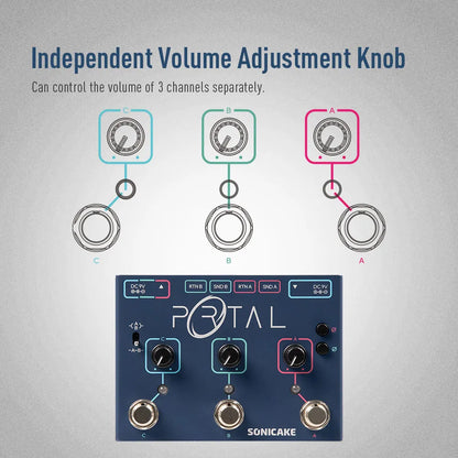 SONICAKE Portal Active Signal Mixer, Analog Line Selector, ABY&FX Loop QDS-06, E#P029