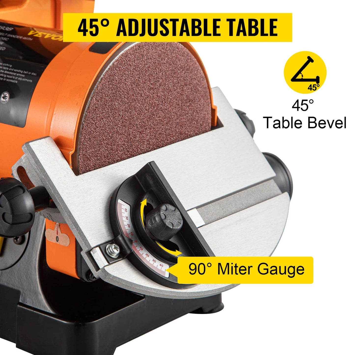 LAIKKA- JA NAUHAHIOMAKONE. VEVOR 250W Electric Disc Belt Sander Mini Table 5in Fixed-Angle Sharpener Abrasive Cutting Edge Machine Knife Polisher Grinder