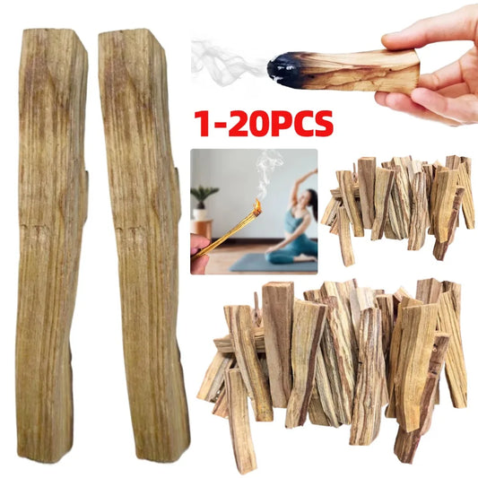 1-20Pcs Palo Santo Sticks Scented Aroma Sticks Purifying Healing Stress Relief Natural Crude Wood Strips for Living Room Office