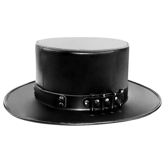 Funny Vintage Halloween Top Hat Steam Punk Gothic Magic Cap Leather Party Masquerade Cap, N#A01